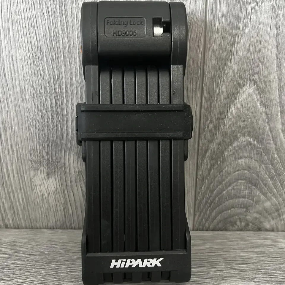 Kyç për biçikletë HIPAK Folding Lock HD9006, çelik i fortësuar, rezistent ndaj ujit, ngjyrë e zezë