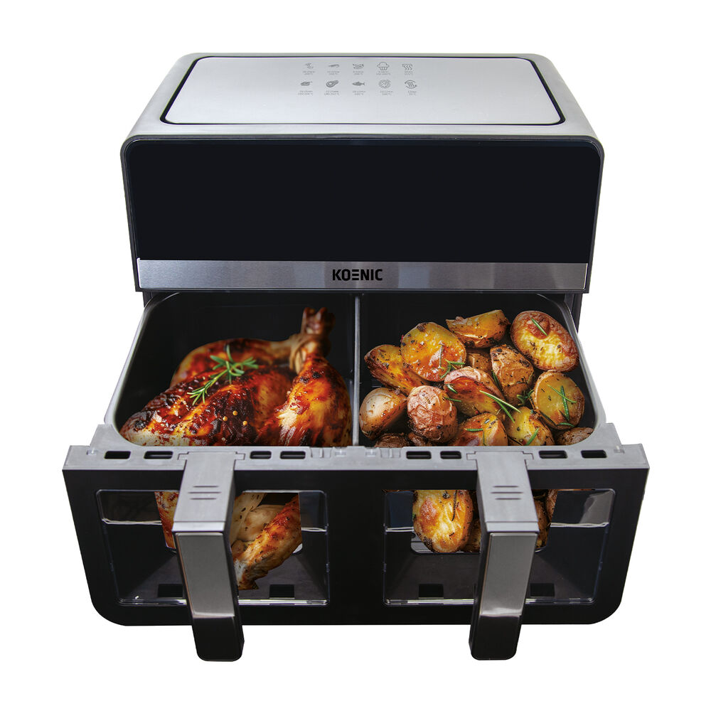 Fritezë Koenic KAF 92424 B Dual Zone, 2400W, 8.9L (2×4.45L), e zezë