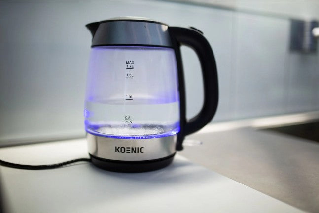 Vlues uji Koenic Glass Water Kettle, 2200W, 1.7L, LED, inox/qelq