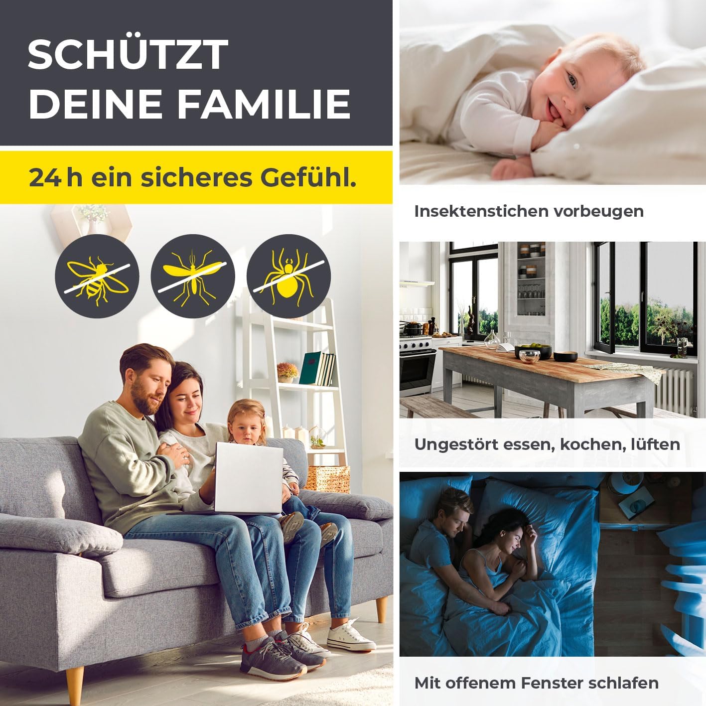 Rrjetë kundër insekteve EASYmaxx Insect Protect, 70–80 cm - 115 x 135 cm, e zezë