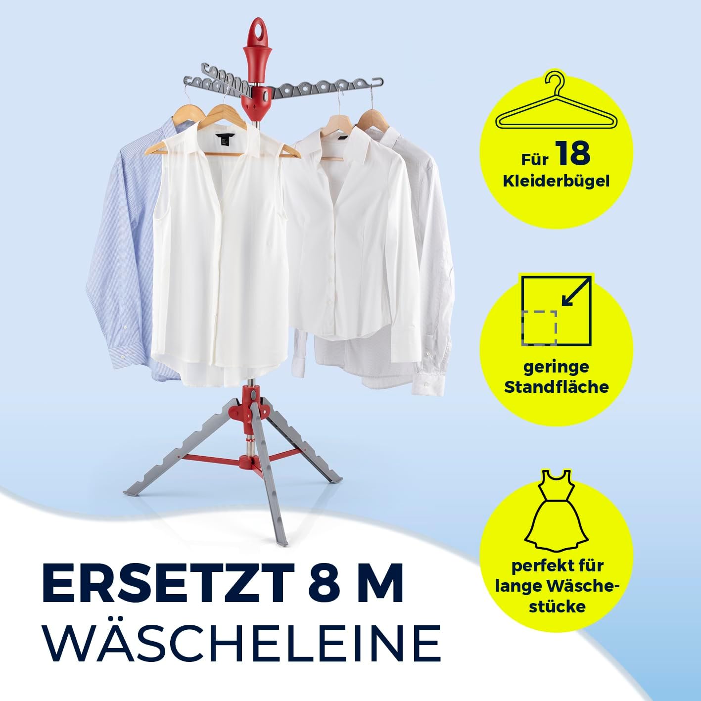 Mbajtëse rrobash EASYmaxx Wäscheständer, palosëse vertikale, lartësi 160–170 cm, metalike, ngjyrë gri