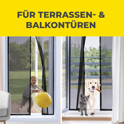 Perde magnetike për dyer EASYmaxx, 90 x 210 cm, e zezë/transparente