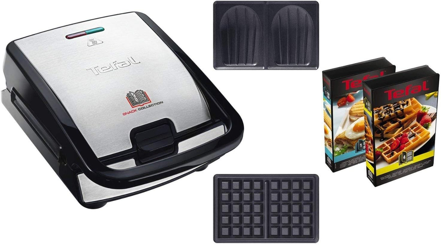 Toster multifunksional Tefal Snack Collection SW852D, 700W, Waffle / Panini / Sandwich, i zi/inox