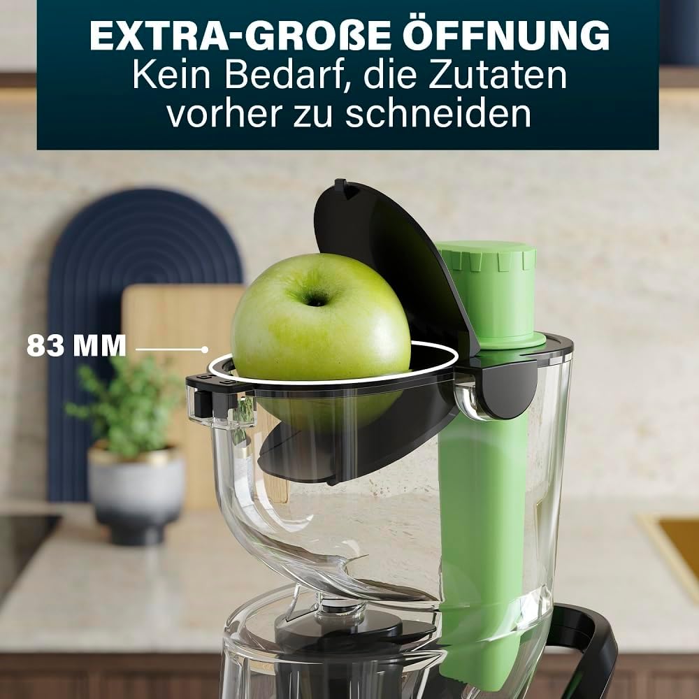 Shtrydhëse frutash PRINCESS Slow Juicer Easy Fill, 200W, 45–60 RPM, e zezë