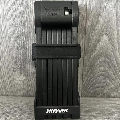 Kyç për biçikletë HIPAK Folding Lock HD9006, çelik i fortësuar, rezistent ndaj ujit, ngjyrë e zezë