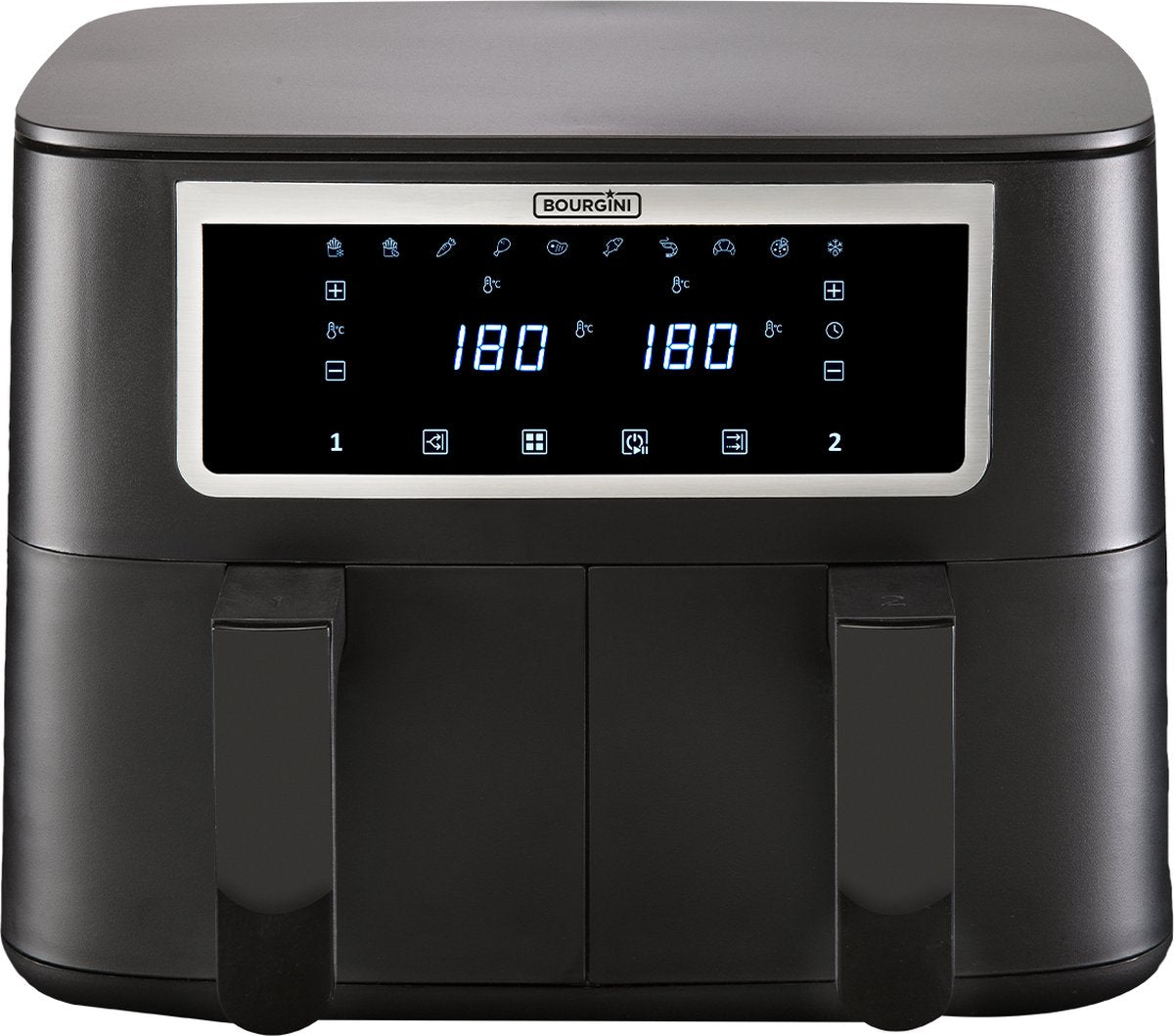 Fritezë BourginI Duo Health Fryer, 2600 W, 2 × 4.0 L, e zezë