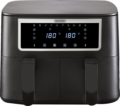 Fritezë BourginI Duo Health Fryer, 2600 W, 2 × 4.0 L, e zezë