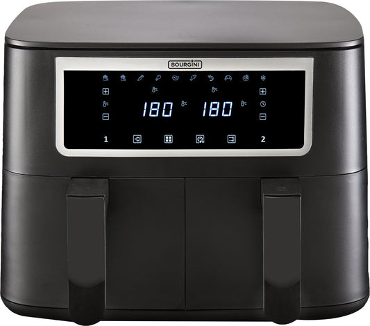 Fritezë BourginI Duo Health Fryer, 2600 W, 2 × 4.0 L, e zezë
