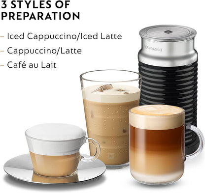 Vlues për qumësht Nespresso Aeroccino 3, 450W, 240 ml, i zi