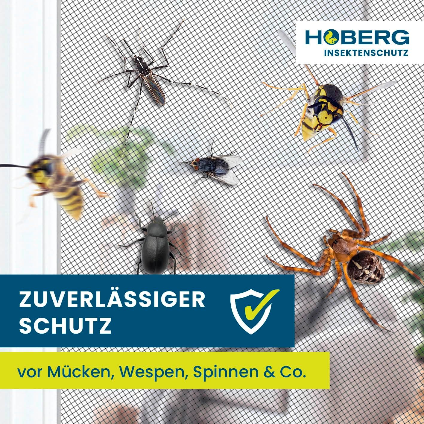 Rrjeta kundër insekteve HOBERG Fenster-Insektenschutz, 150x130 cm, e zezë/transparente