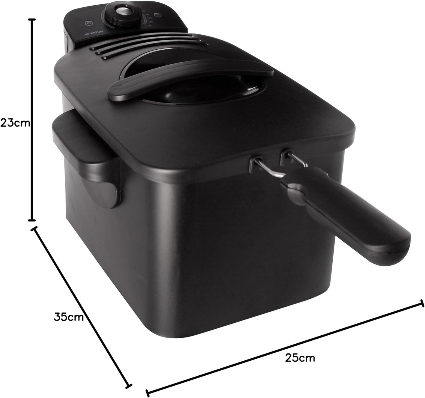 Fritezë me vaj Inventum GF431B, 2200W, 3L, e zezë