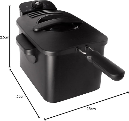 Fritezë me vaj Inventum GF431B, 2200W, 3L, e zezë