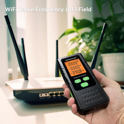 Detektor për fusha elektromagnetike RDINSCOS EMF Detector, EF/MF/RF, LCD, i zi/gjelbër