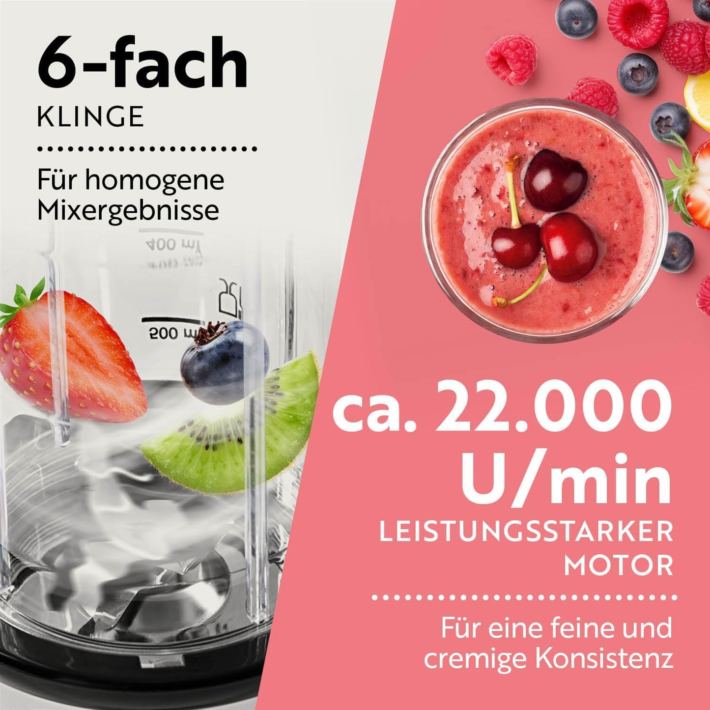 Blender Personal GOURMETmaxx Nutri Mixer, 500W, 22.000 rpm