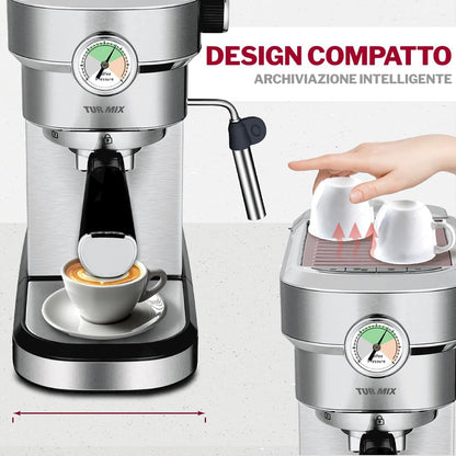 Makinë për kafe TUR MIX TX 590, 1350W, 20 Bar, 1.5L, e hirtë