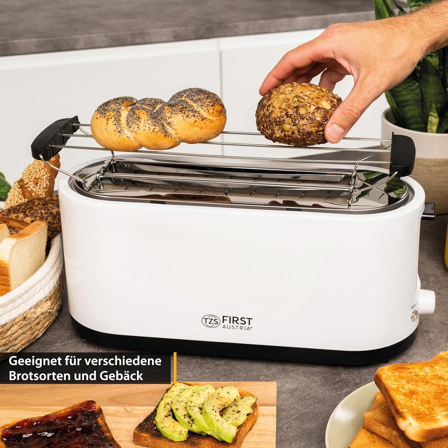 Toster FIRST Austria FA-5368-5 4-Slice, 1400W, XL, i bardhë