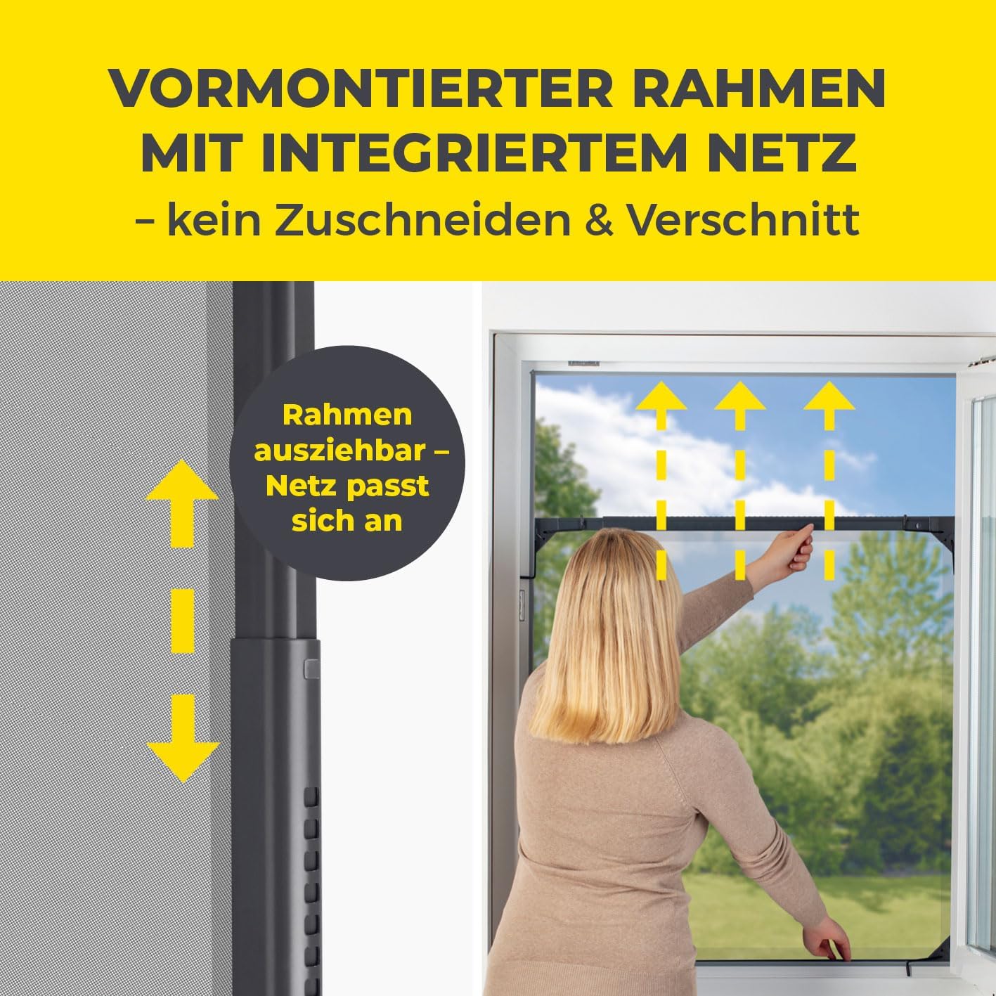 Rrjetë kundër insekteve EASYmaxx Insect Protect, 70–80 cm - 115 x 135 cm, e zezë