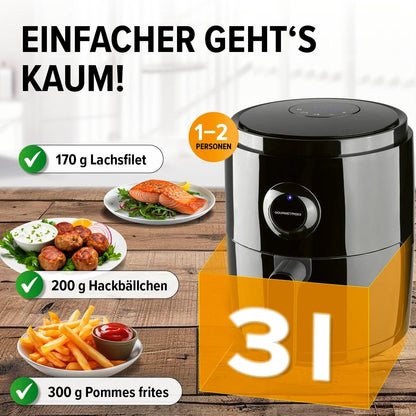 Fritezë GOURMETmaxx Digital Air Fryer, 3L, 1400W, e zezë