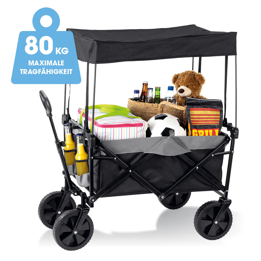 Karrocë palosëse EASYmaxx Klapp-Bollerwagen, kapacitet deri 80 kg, rrota 360°, strukturë metalike, ngjyrë gri/zezë