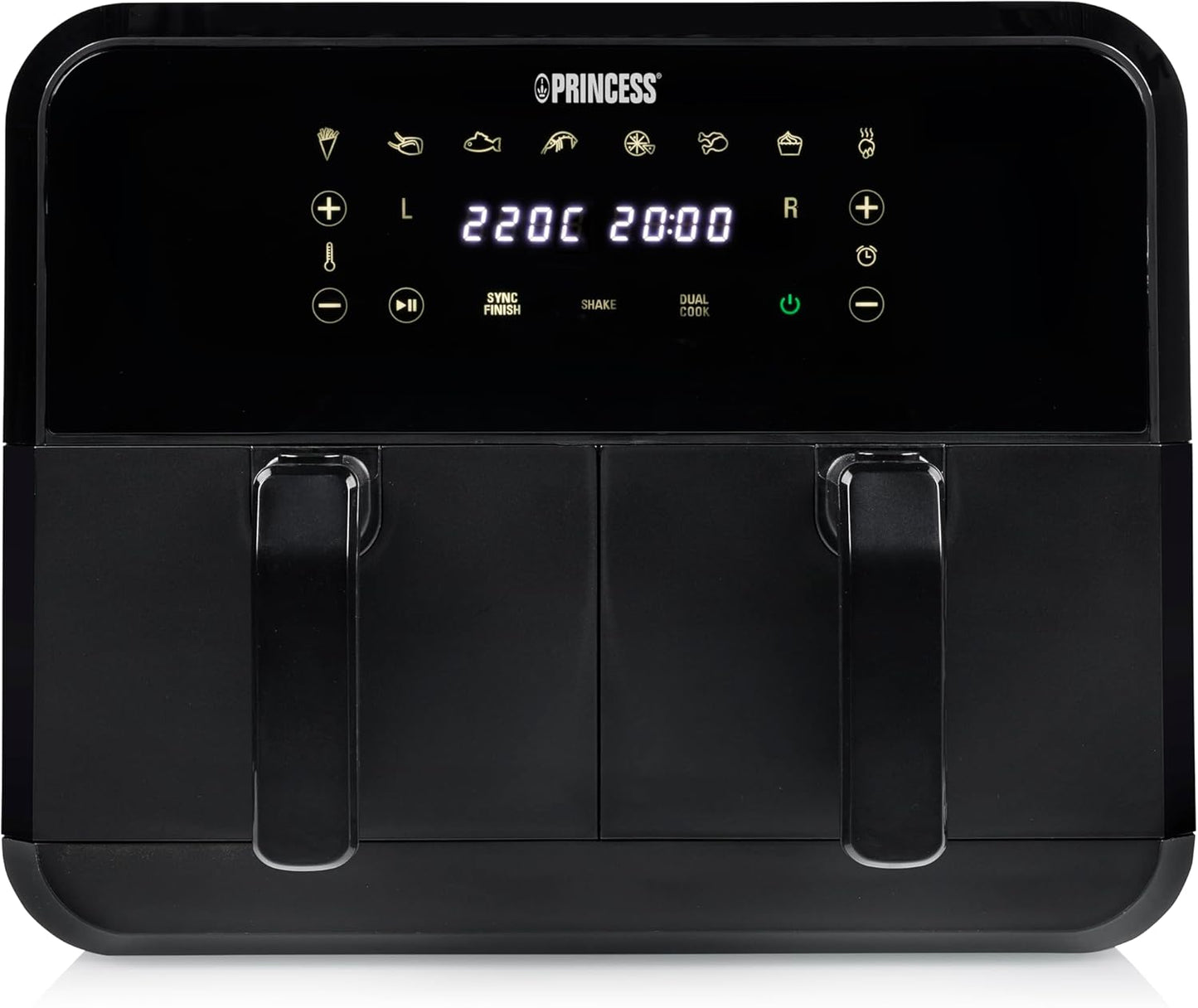 Fritezë Princess Double Basket Airfryer, 2x4L, 2400W, e zezë