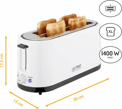 Toster FIRST Austria FA-5368-5 4-Slice, 1400W, XL, i bardhë