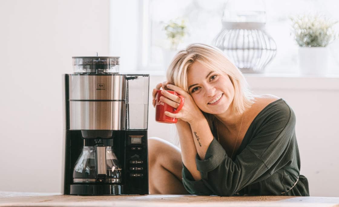 Aparat kafeje me mulli MELITTA AromaFresh, 10 filxhanë, inox/zi