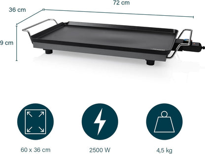 Pllakë elektrike gatimi PRINCESS Table Chef XXL Classic, 60×36 cm, 2500w, e zezë