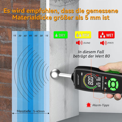 Matës lagështie RDINSCOS MT68 Moisture Meter Digital, LCD, e zezë