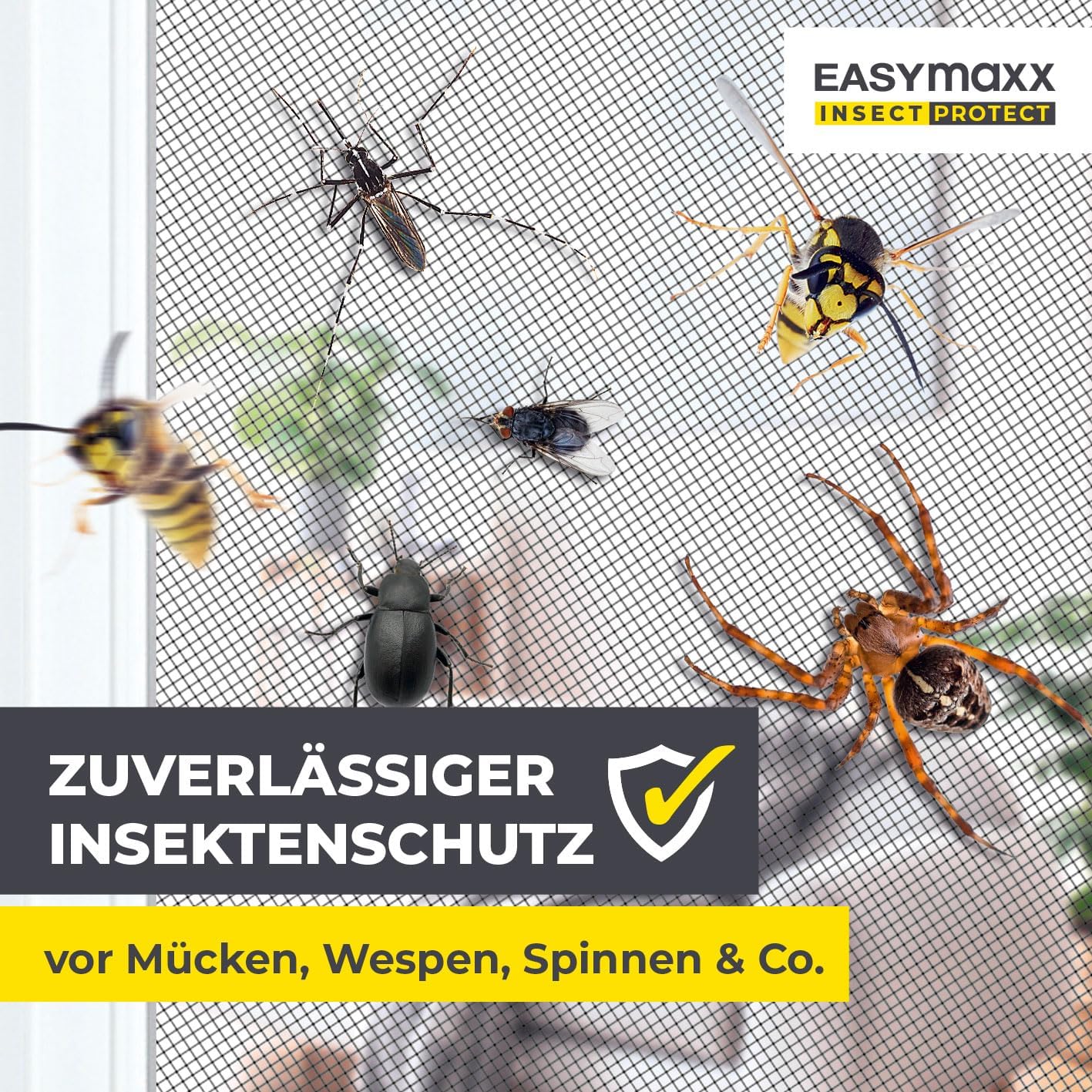 Rrjetë kundër insekteve EASYmaxx Insect Protect, 70–80 cm - 115 x 135 cm, e zezë