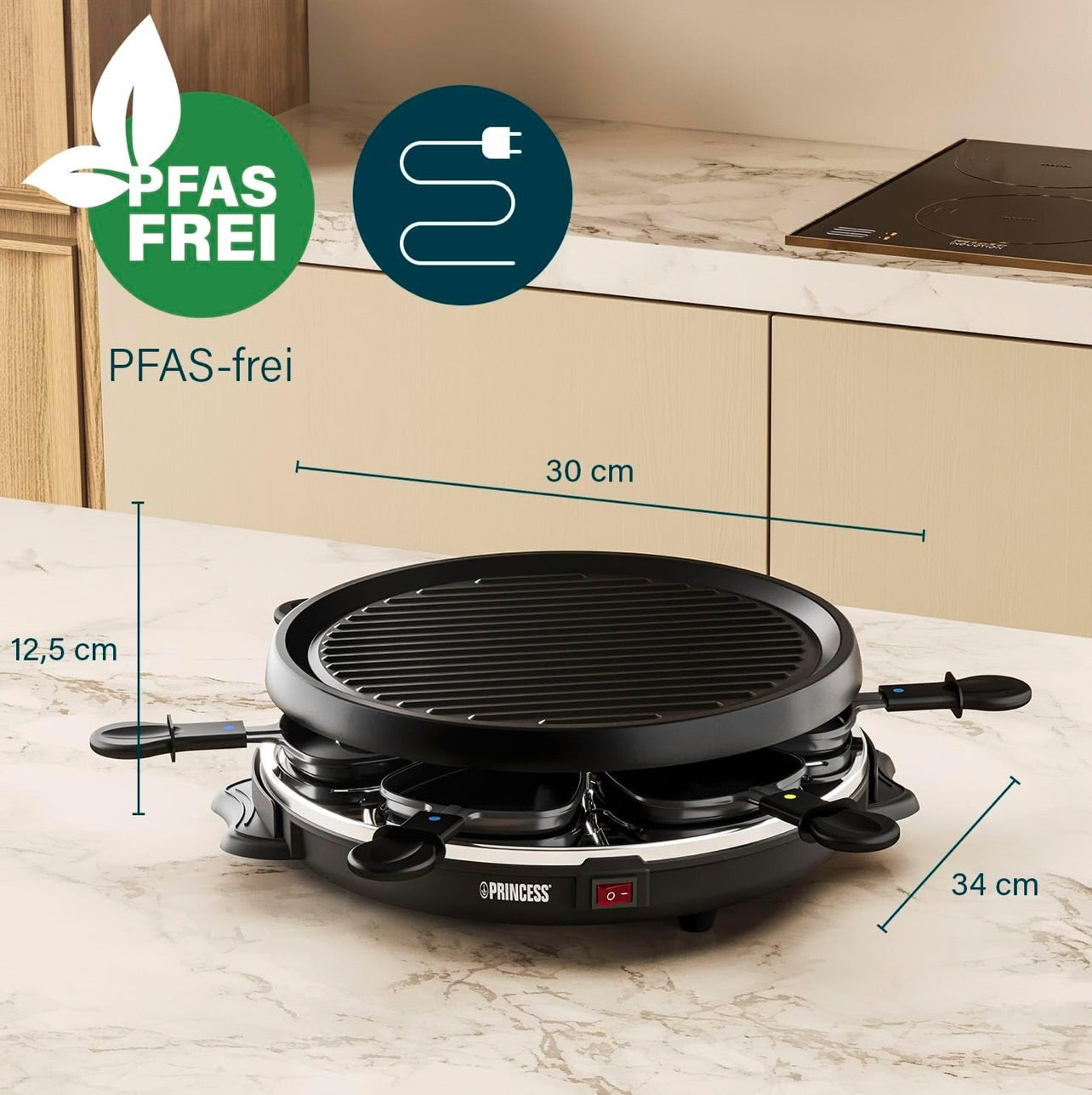 Princess Raclette Grill 3-in-1 – Për 8 Persona