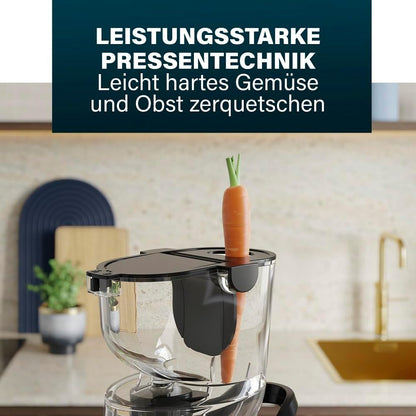 Shtrydhëse frutash PRINCESS Slow Juicer Easy Fill, 200W, 45–60 RPM, e zezë