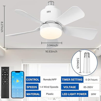 Ventilator  me Dritë LED 2-në-1