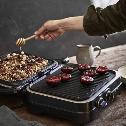Grill elektrik Cuisinart GR47E, 1650W, 36 x 33 cm, i hirtë