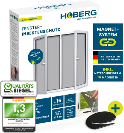 Rrjeta kundër insekteve HOBERG Fenster-Insektenschutz, 150x130 cm, e zezë/transparente