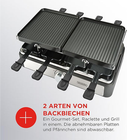 Raclette & Grill Elektrik Bourgini – Gourmet Set 2-në-1