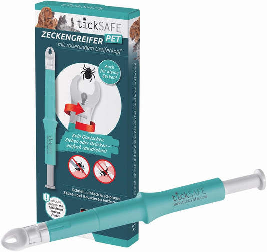 Heqës rriqnash për kafshë tickSAFE PET Zeckengreifer, me kokë rrotulluese, i gjelbër/bardhë