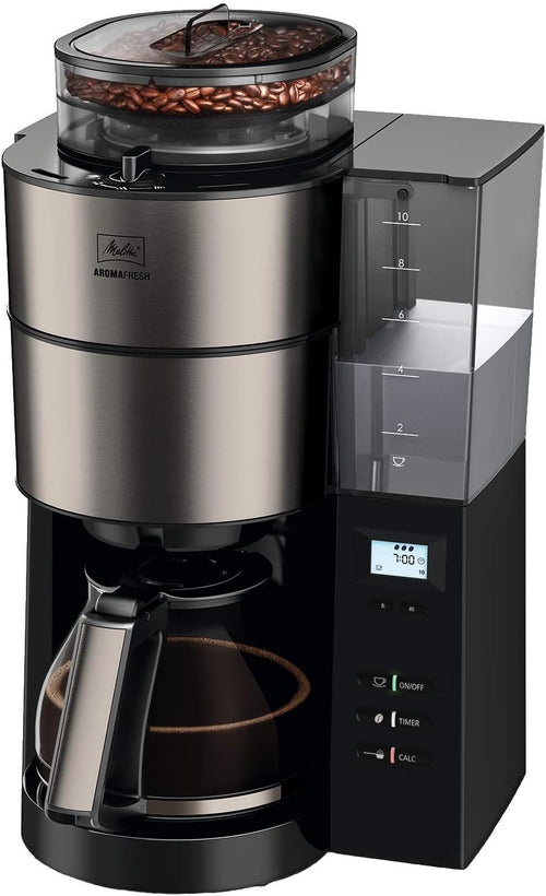 Aparat kafeje me mulli MELITTA AromaFresh, 10 filxhanë, inox/zi