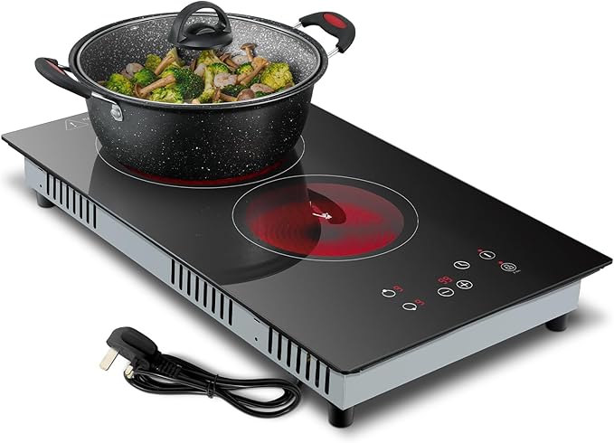 Pllakë gatimi qeramike KICHPOWER Double Ceramic Hob RS01A, 2800 W, e zezë