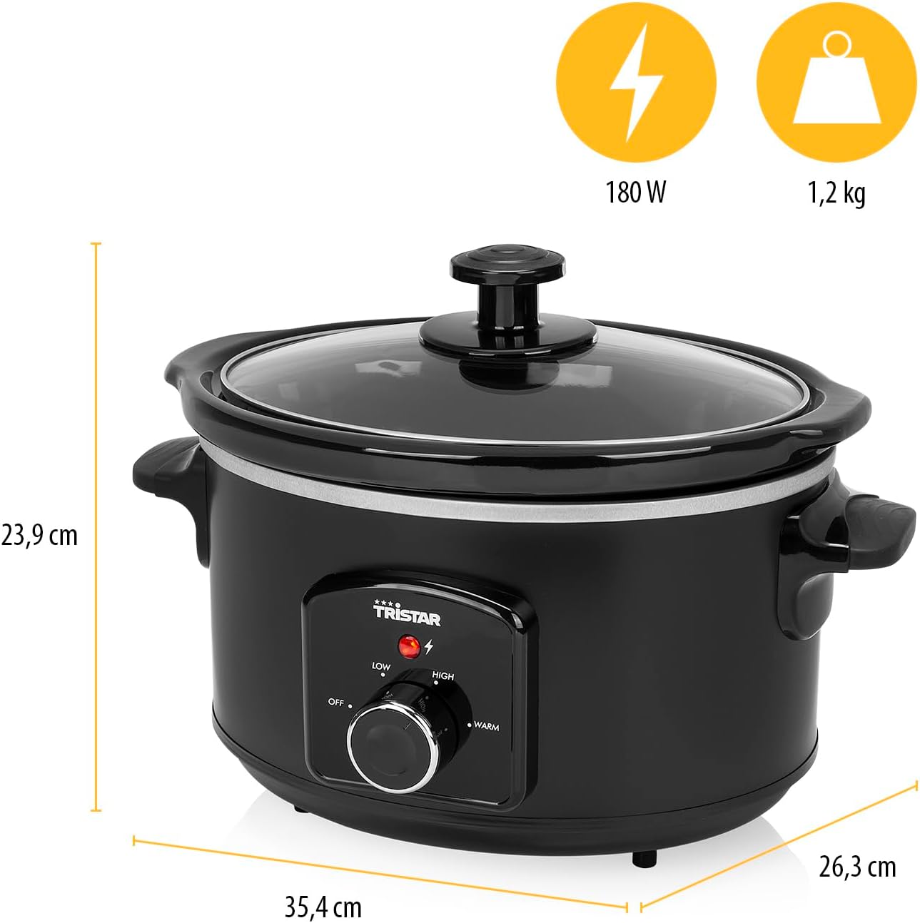 TRISTAR VS-3915 – Slow Cooker (Tenxhere Elektrike për Gatim të Ngadalshëm) 3.5L