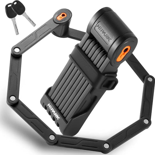 Kyç për biçikletë HIPAK Folding Lock HD9006, çelik i fortësuar, rezistent ndaj ujit, ngjyrë e zezë