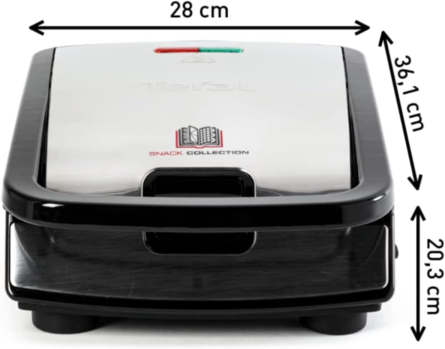Toster multifunksional Tefal Snack Collection SW852D, 700W, Waffle / Panini / Sandwich, i zi/inox