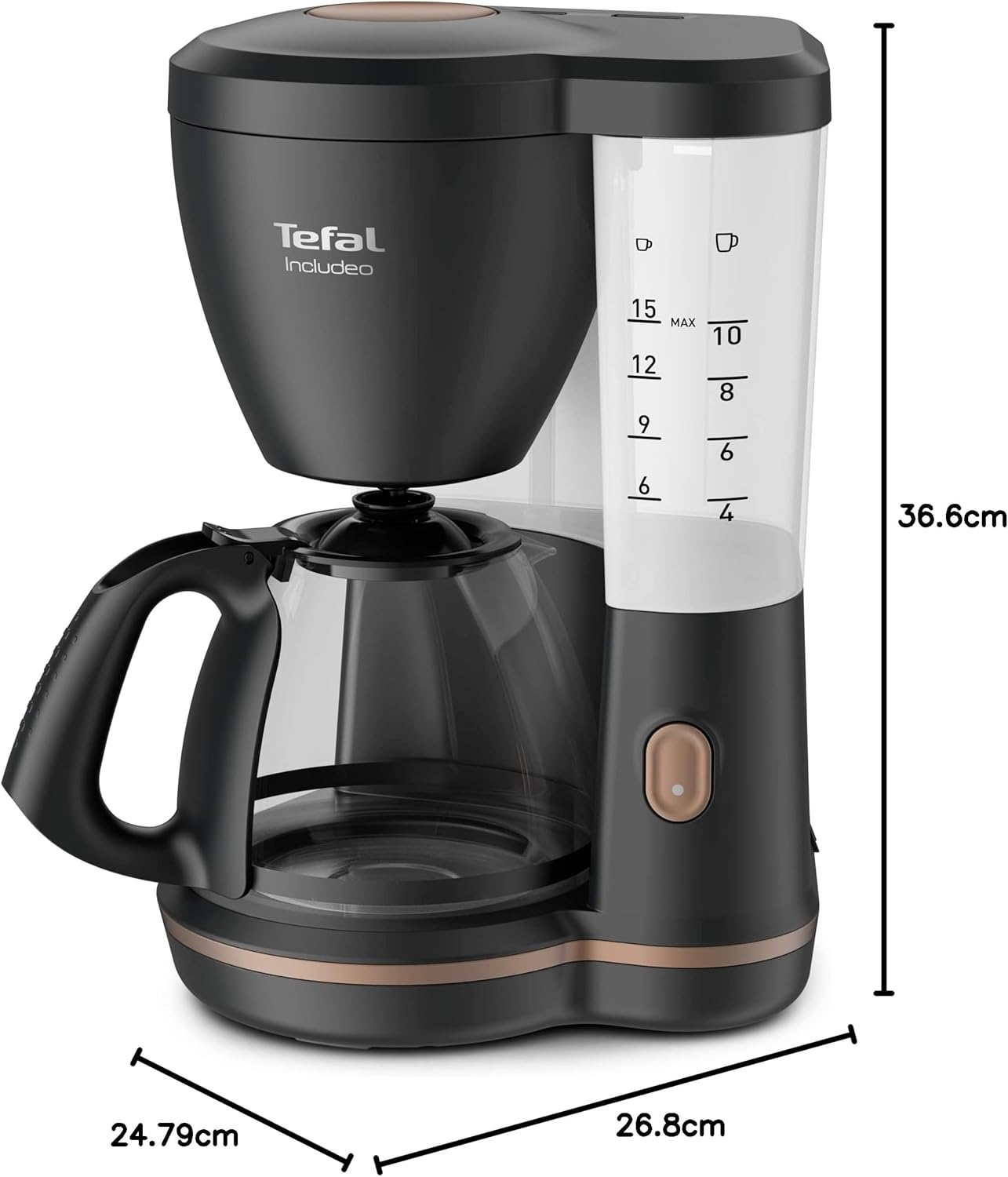 Aparat kafeje Tefal Includeo CM533811, 15 filxhanë, i zi