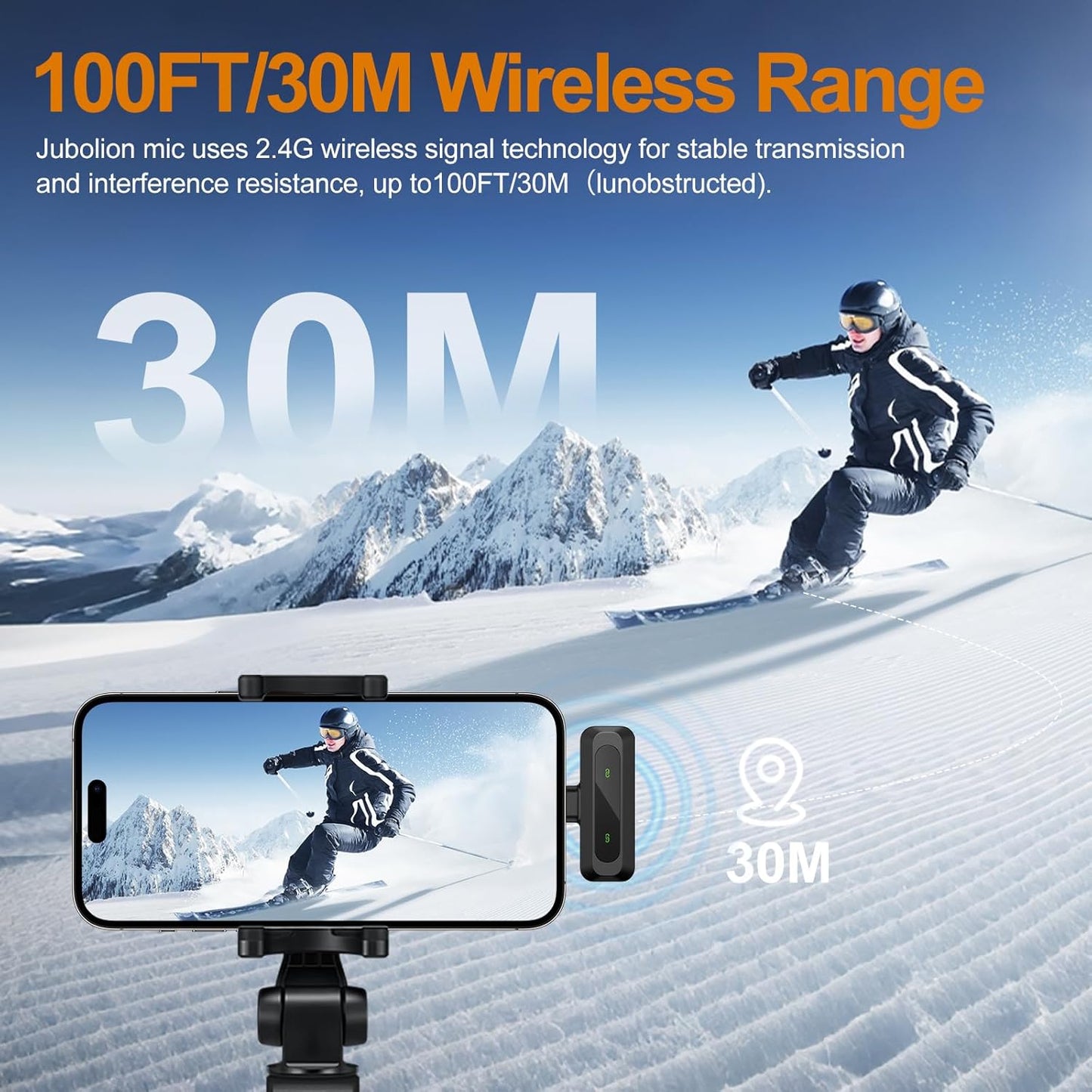 Mikrofon Jubolion Wireless Lavalier, USB-C, i zi