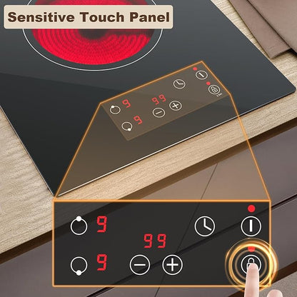 Pllakë gatimi qeramike KICHPOWER Double Ceramic Hob RS01A, 2800 W, e zezë