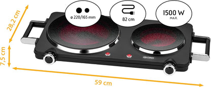 Pllakë gatimi infra të kuqe TZS First Austria FA-5096-6, 2500 W, e zezë