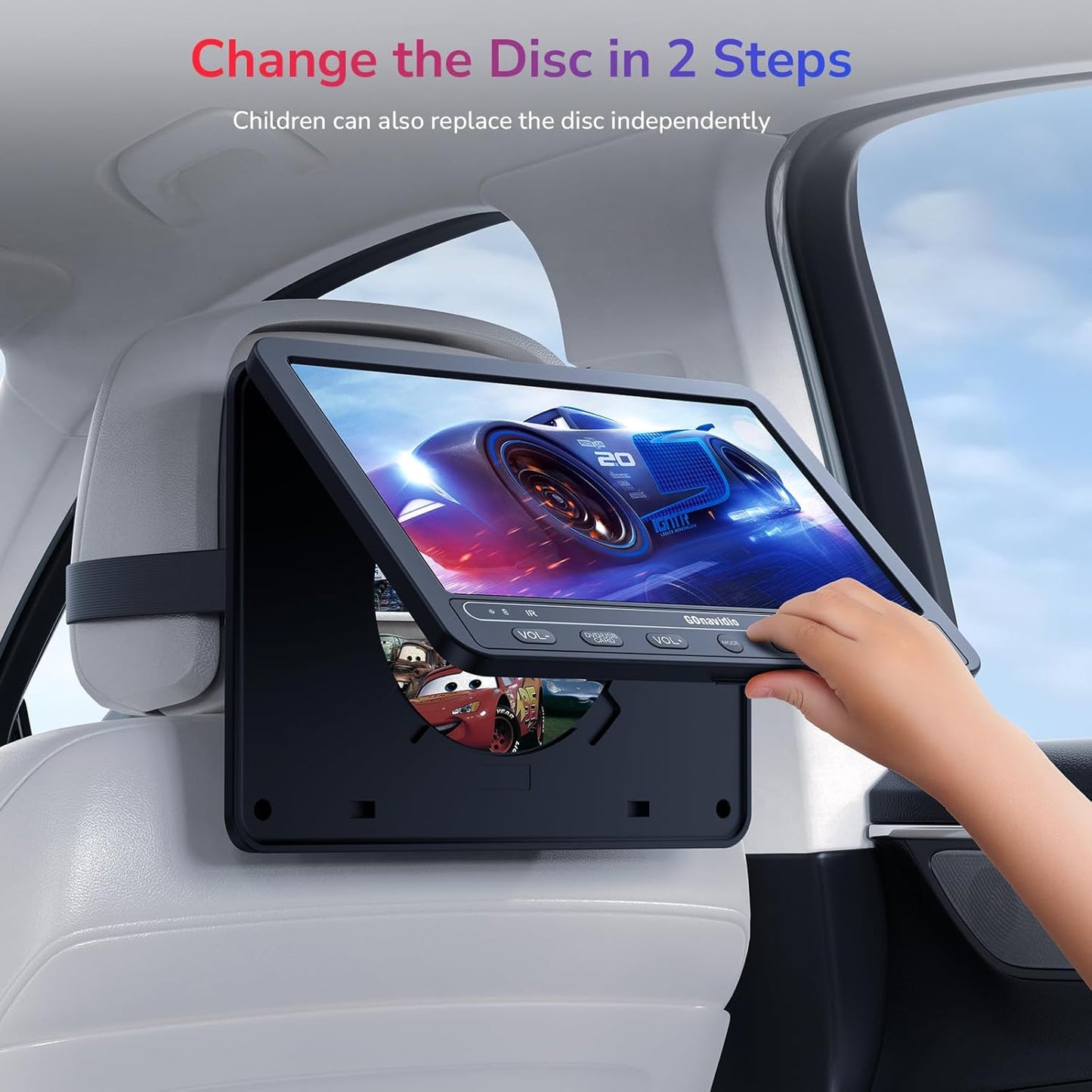 Portable Video Player për Makinë Dual Screen, 2×10”, USB/SD/DVD, i zi