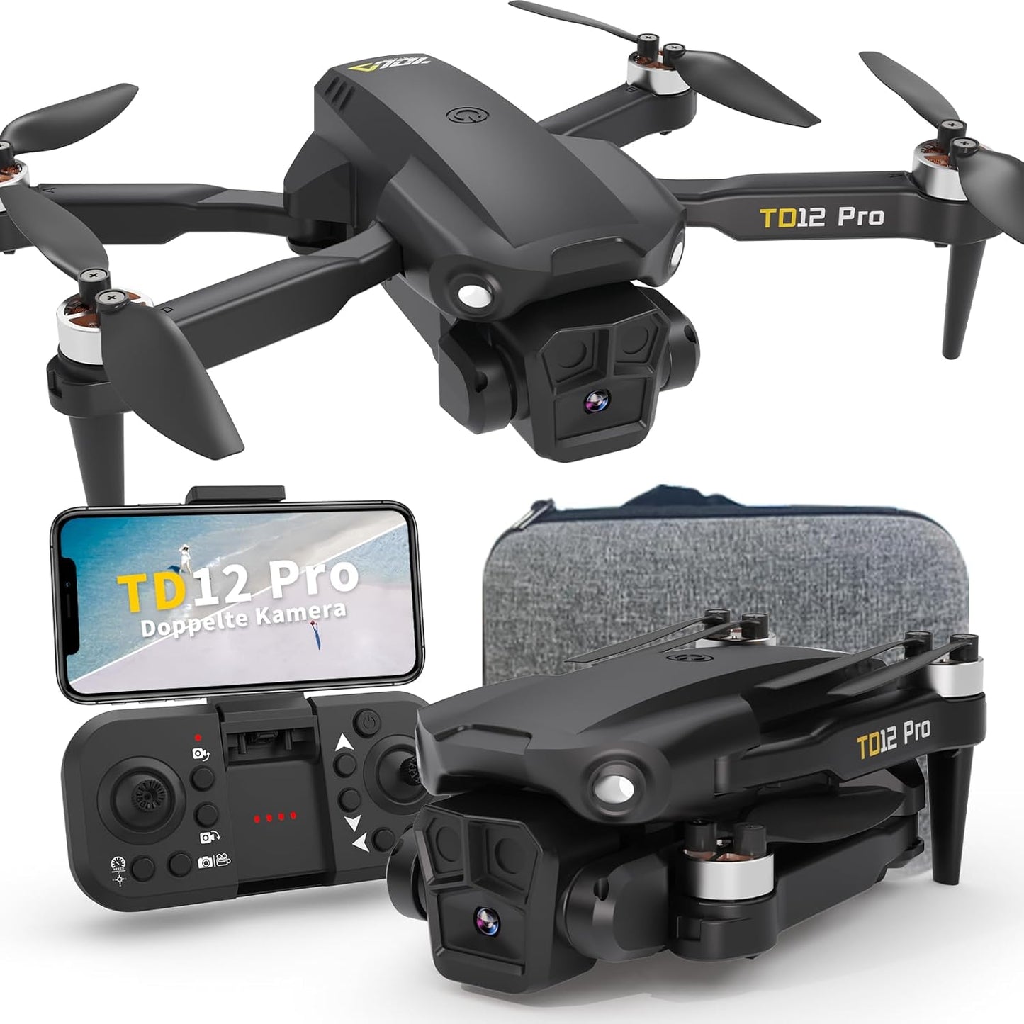 Dron Toladrone TD12 PRO, 1080P, brushless, i zi