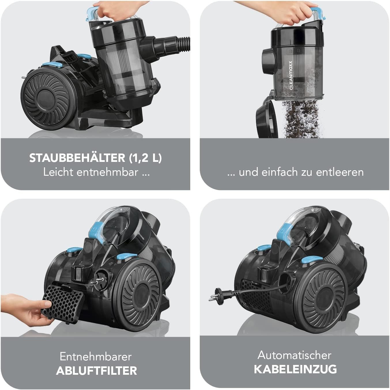 Fshesë elektrike CLEANmaxx Zyklon-Staubsauger, 800 W, e zezë