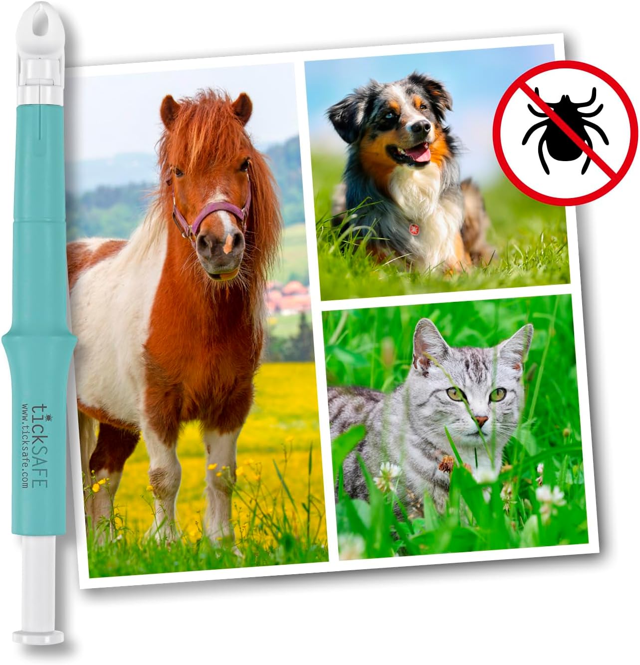 Heqës rriqnash për kafshë tickSAFE PET Zeckengreifer, me kokë rrotulluese, i gjelbër/bardhë