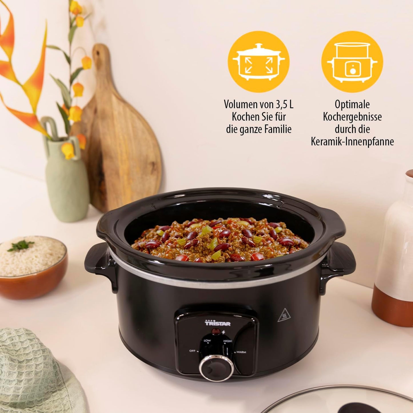 TRISTAR VS-3915 – Slow Cooker (Tenxhere Elektrike për Gatim të Ngadalshëm) 3.5L